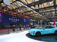 The Snapdragon Theme Pavilion and Xiaomi Auto booth are being showcased at ChinaJoy 2024 in Shanghai, China, on July 25, 2024. (