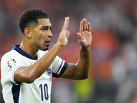 Jude Bellingham attacking midfield of England and Real Madrid during the UEFA EURO 2024 semi-final match between Netherlands and England at...