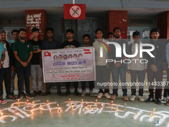 The student wing of the ruling Nepali Congress, the Nepal Student Union, is holding a candlelight vigil in memory of the victims of Wednesda...