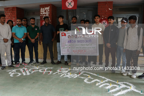 The student wing of the ruling Nepali Congress, the Nepal Student Union, is holding a candlelight vigil in memory of the victims of Wednesda...