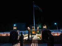 A view is showing the illuminated war memorial during the ''Vijay Diwas'' or Victory Day celebration in Drass, about 160 km (99 miles) east...