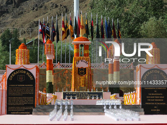 A view is showing the war memorial during the ''Vijay Diwas'' or Victory Day celebration in Drass, about 160 km (99 miles) east of Srinagar,...