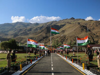 A view is showing the war memorial during the ''Vijay Diwas'' or Victory Day celebration in Drass, about 160 km (99 miles) east of Srinagar,...