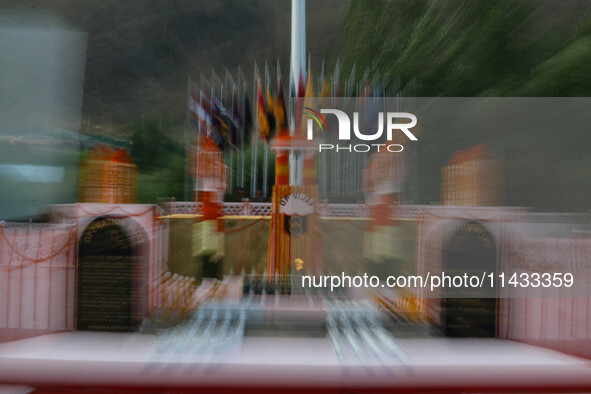 A view is showing the war memorial during the ''Vijay Diwas'' or Victory Day celebration in Drass, about 160 km (99 miles) east of Srinagar,...