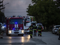 An explosion and fire are occurring in firework warehouses near the village of Elin Pelin Station, 30 kilometers from Sofia, Bulgaria, on Ju...