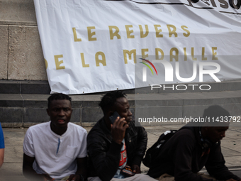 Several hundred people are gathering at Place de la Republique, in Paris, France, on July 25, 2024, to denounce the social and environmental...