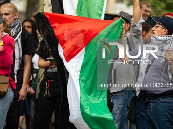 Several hundred people are gathering at Place de la Republique, in Paris, France, on July 25, 2024, to denounce the social and environmental...