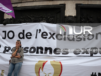 Several hundred people are gathering at Place de la Republique, in Paris, France, on July 25, 2024, to denounce the social and environmental...