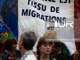 Several hundred people are gathering at Place de la Republique, in Paris, France, on July 25, 2024, to denounce the social and environmental...