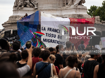 Several hundred people are gathering at Place de la Republique, in Paris, France, on July 25, 2024, to denounce the social and environmental...