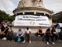 Several hundred people are gathering at Place de la Republique, in Paris, France, on July 25, 2024, to denounce the social and environmental...