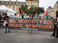 Several hundred people are gathering at Place de la Republique, in Paris, France, on July 25, 2024, to denounce the social and environmental...