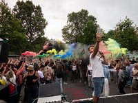 Several hundred people are gathering at Place de la Republique, in Paris, France, on July 25, 2024, to denounce the social and environmental...