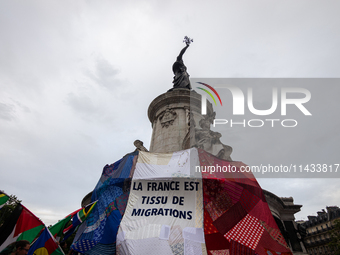 Several hundred people are gathering at Place de la Republique, in Paris, France, on July 25, 2024, to denounce the social and environmental...