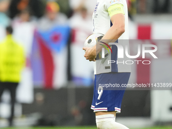 Harry Kane centre-forward of England and Bayern Munich during the UEFA EURO 2024 semi-final match between Netherlands and England at Footbal...