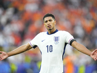 Jude Bellingham attacking midfield of England and Real Madrid during the UEFA EURO 2024 semi-final match between Netherlands and England at...