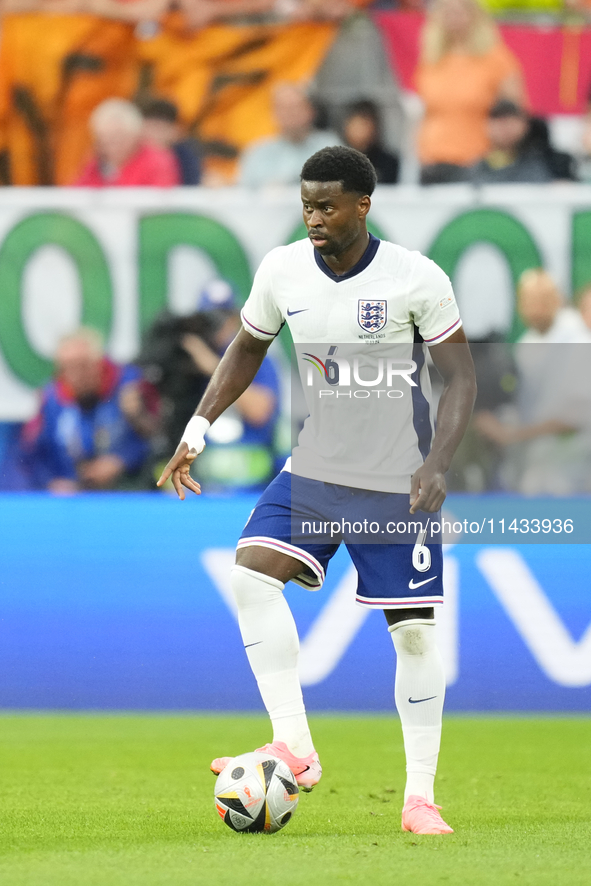 Marc Guehi centre-back of England and Crystal Palace during the UEFA EURO 2024 semi-final match between Netherlands and England at Football...