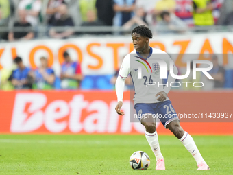 Kobbie Mainoo central midfield of England and Manchester United during the UEFA EURO 2024 semi-final match between Netherlands and England a...