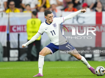 Phil Foden right winger of England and Manchester City during the UEFA EURO 2024 semi-final match between Netherlands and England at Footbal...