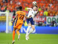 Declan Rice defensive midfield of England and Arsenal FC during the UEFA EURO 2024 semi-final match between Netherlands and England at Footb...