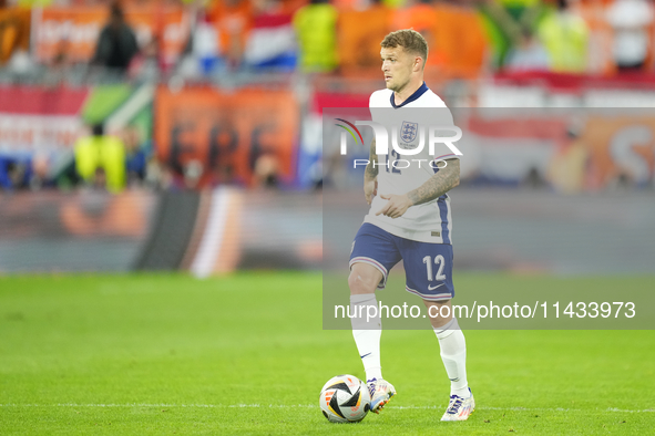 Kieran Trippier right-back of England and Newcastle United during the UEFA EURO 2024 semi-final match between Netherlands and England at Foo...