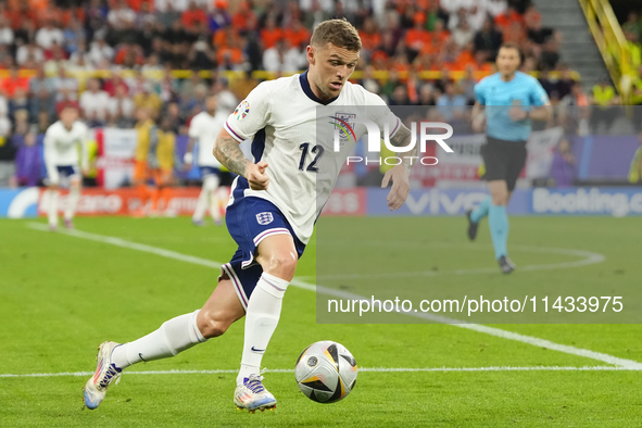 Kieran Trippier right-back of England and Newcastle United during the UEFA EURO 2024 semi-final match between Netherlands and England at Foo...