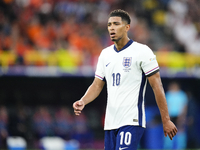 Jude Bellingham attacking midfield of England and Real Madrid during the UEFA EURO 2024 semi-final match between Netherlands and England at...