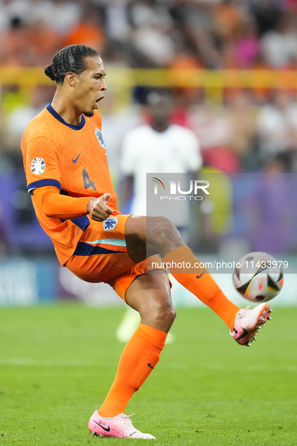 Virgil van Dijk centre-back of Netherlands and Liverpool FC during the UEFA EURO 2024 semi-final match between Netherlands and England at Fo...