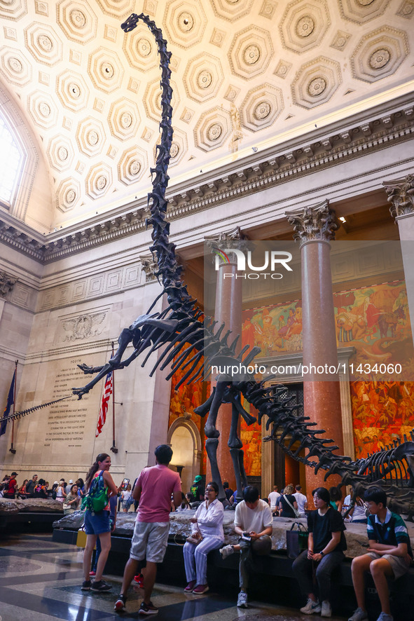 The Theodore Roosevelt Memorial Hall of American Museum of Natural History in New York City, United States of America on July 7th, 2024.  