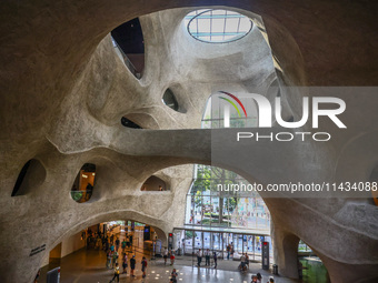 The central atrium of the Richard Gilder Center for Science, Education, and Innovation at American Museum of Natural History in New York Cit...