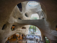 The central atrium of the Richard Gilder Center for Science, Education, and Innovation at American Museum of Natural History in New York Cit...