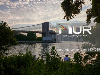  A view on Brooklyn Bridge over the East River in New York City, United States of America on July 7th, 2024.  (