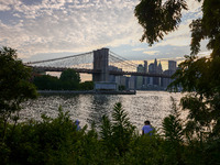  A view on Brooklyn Bridge over the East River in New York City, United States of America on July 7th, 2024.  (