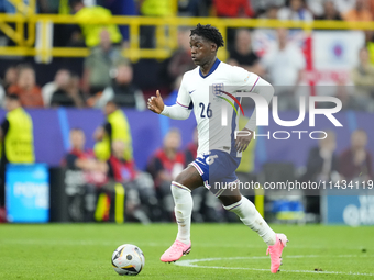 Kobbie Mainoo central midfield of England and Manchester United  during the UEFA EURO 2024 semi-final match between Netherlands and England...