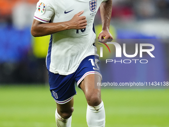 Jude Bellingham attacking midfield of England and Real Madrid during the UEFA EURO 2024 semi-final match between Netherlands and England at...