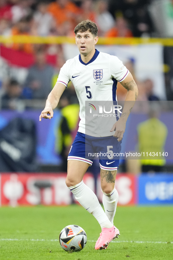 John Stones centre-back of England and Manchester City during the UEFA EURO 2024 semi-final match between Netherlands and England at Footbal...