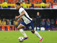 Jude Bellingham attacking midfield of England and Real Madrid during the UEFA EURO 2024 semi-final match between Netherlands and England at...