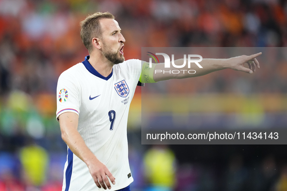 Harry Kane centre-forward of England and Bayern Munich during the UEFA EURO 2024 semi-final match between Netherlands and England at Footbal...