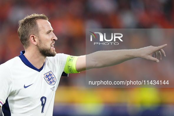 Harry Kane centre-forward of England and Bayern Munich during the UEFA EURO 2024 semi-final match between Netherlands and England at Footbal...