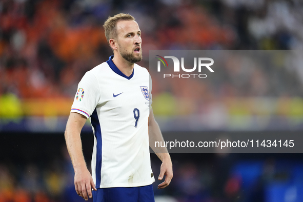 Harry Kane centre-forward of England and Bayern Munich during the UEFA EURO 2024 semi-final match between Netherlands and England at Footbal...