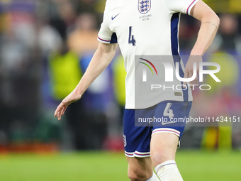 Declan Rice defensive midfield of England and Arsenal FC during the UEFA EURO 2024 semi-final match between Netherlands and England at Footb...