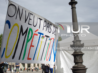 A group is clashing with pro-Israel demonstrators in Republic Square, in City, Country, on Thursday, July 25. The police are trying to keep...