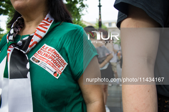 A group is clashing with pro-Israel demonstrators in Republic Square, in City, Country, on Thursday, July 25. The police are trying to keep...