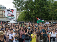 A group is clashing with pro-Israel demonstrators in Republic Square, in City, Country, on Thursday, July 25. The police are trying to keep...