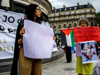 A group is clashing with pro-Israel demonstrators in Republic Square, in City, Country, on Thursday, July 25. The police are trying to keep...