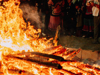 People are celebrating the Torch Festival at Torch Square in Butuo county, Liangshan Yi autonomous prefecture, in Sichuan, China, on July 22...