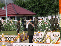 Indian Prime Minister Narendra Modi is paying tribute at a war memorial during the ''Vijay Diwas'' or Victory Day celebration in Drass, 160...