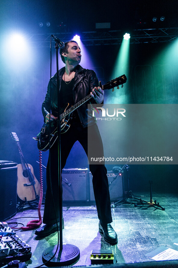 Miles Kane is performing at Santeria Toscana 31 in Milan, Italy, on April 10, 2024. 