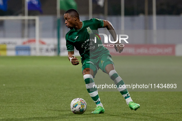 Kemar Reid of Floriana is playing during the UEFA Europa Conference League, Second Qualifying Round, 1st Leg soccer match between Floriana a...