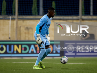 Bruno Varela, goalkeeper and captain of Vitoria SC, is in action during the UEFA Europa Conference League, Second Qualifying Round, 1st Leg...